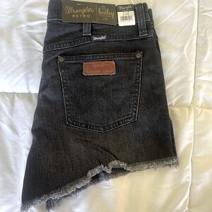 Wrangler RETRO Bailey High-Rise Black Denim Shorts